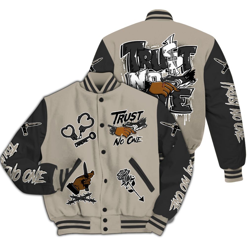Varsity Jacket To Match RM Light Bone 4s - Trust No One Dripping All Over Print