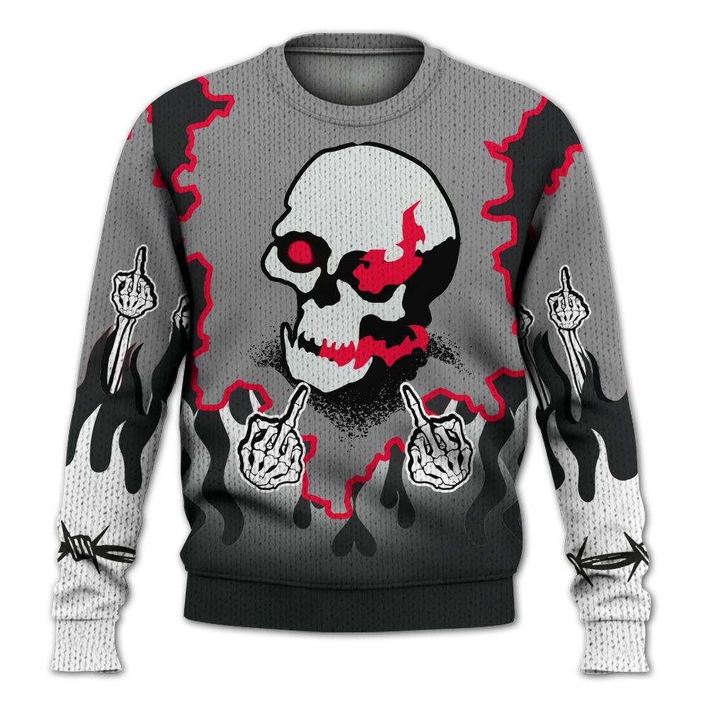 Knitted Sweater To Match Mid Black Metallic 1s - F Around Find Out Graphic Trapped