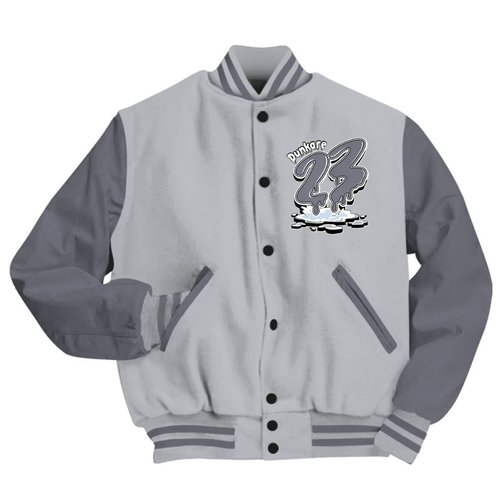 Varsity Jacket To Match Low Cement Grey 11s - Custom Name 23 Drip All Over Print