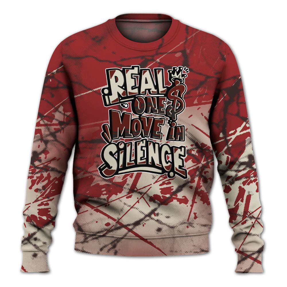 Sweatshirt To Match High 85 Bred 1s - Ones Move In Silence Graphic All Over Print