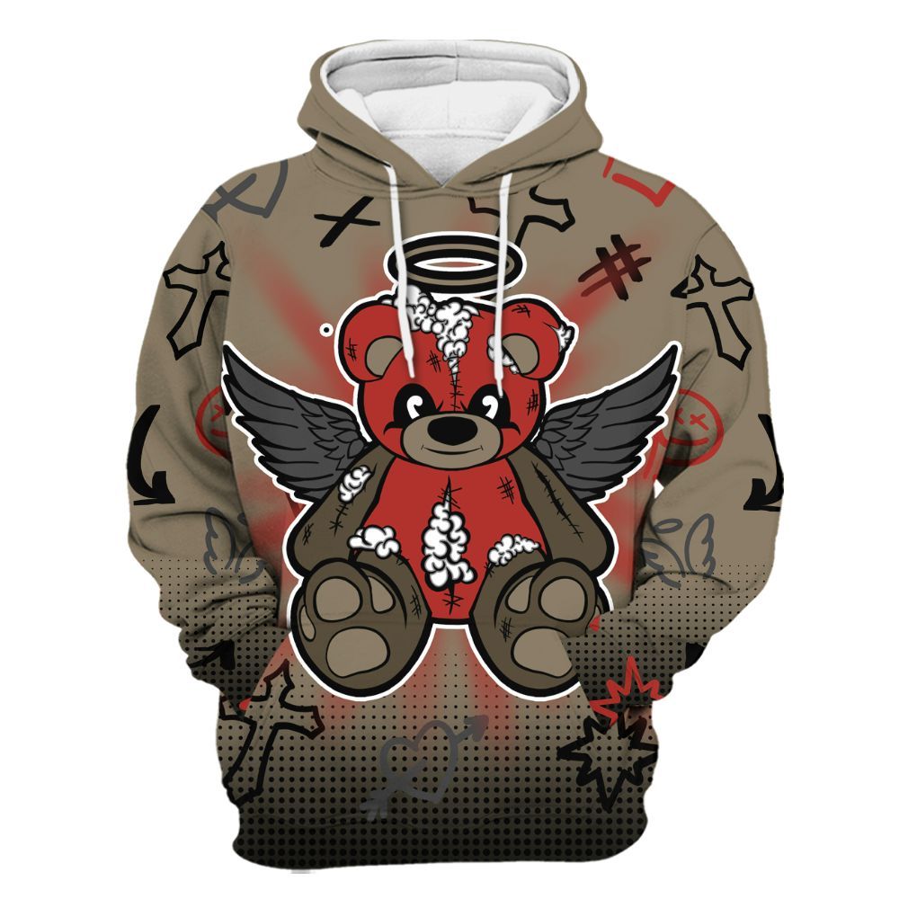 Hoodie To Match Olive 9s - Gods Guides Me Bear Graphics All Over Print