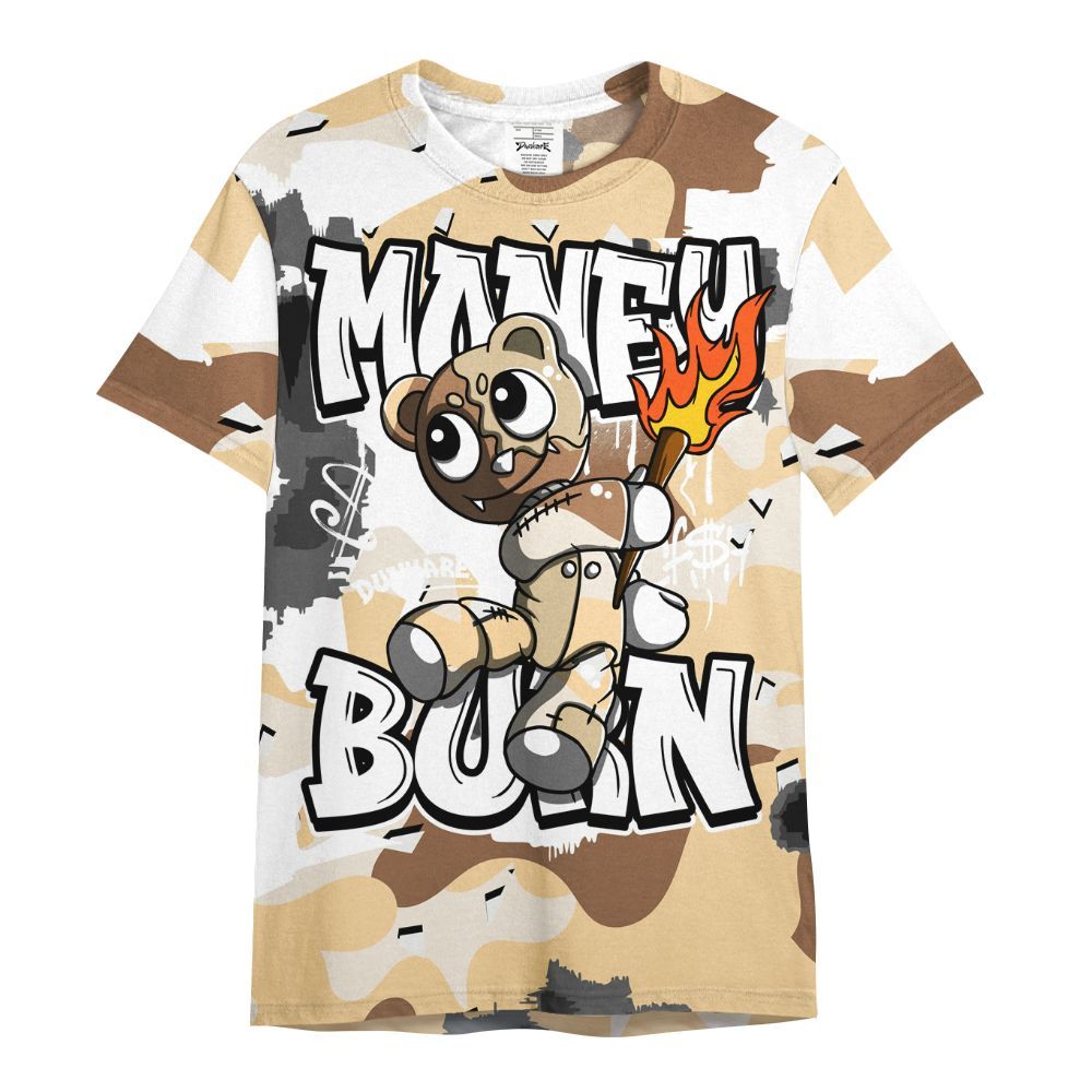 Shirt To Match Desert Camo 3s - Money Burn Retro All Over Print