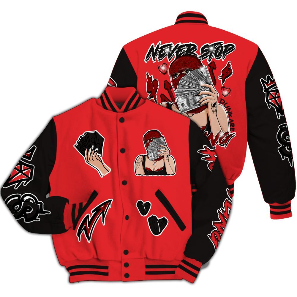 Varsity Jacket To Match Chile Red 9s - Hustling Unique All Over Print