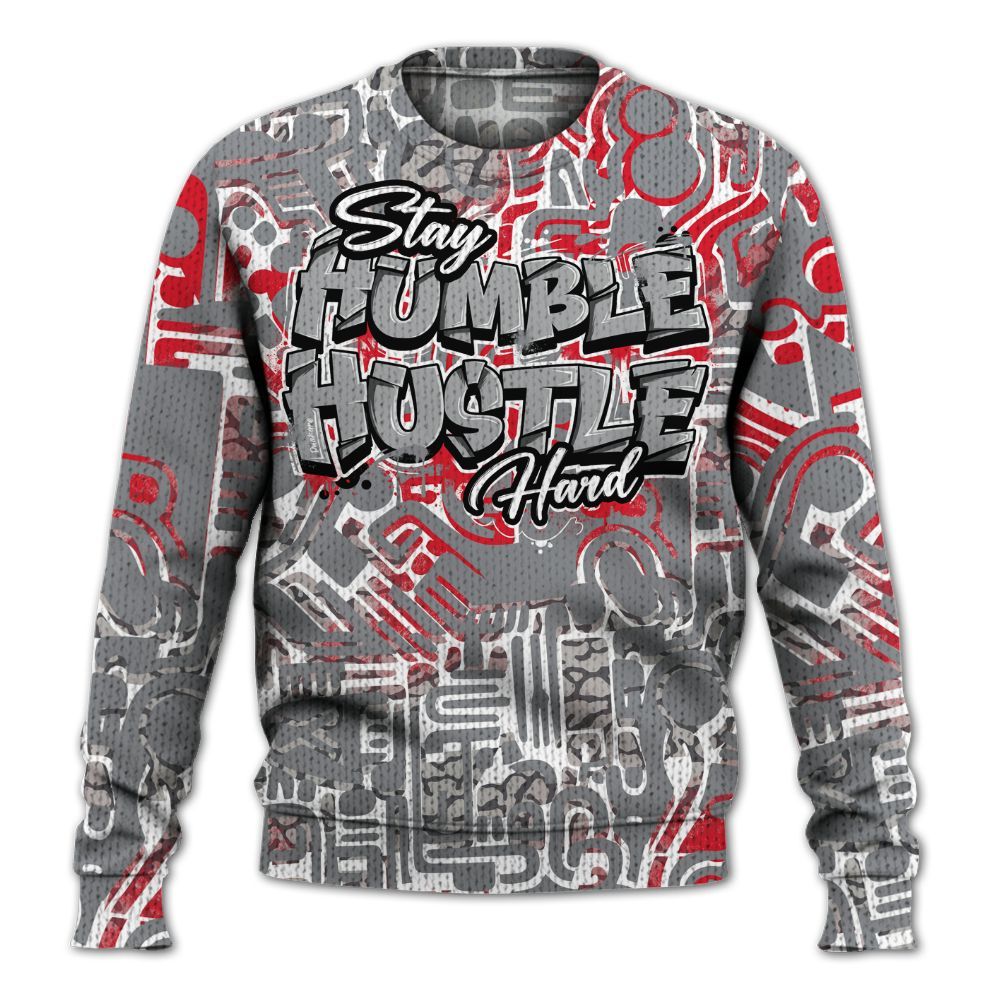 Knitted Sweater To Match Black Cement 3s - Humble Hustle Doodle Retro
