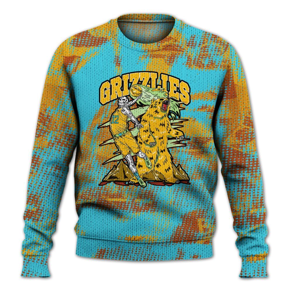 Knitted Sweater To Match SB Dunk Di'Orr Greenwood - Grizzly Bear Skeleton Brown Sugar