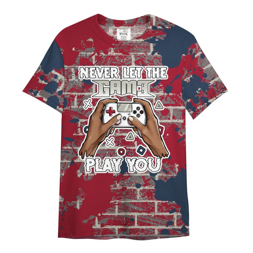 Shirt To Match White Midnight Navy 6s - PlayGame Human Brick All Over Print