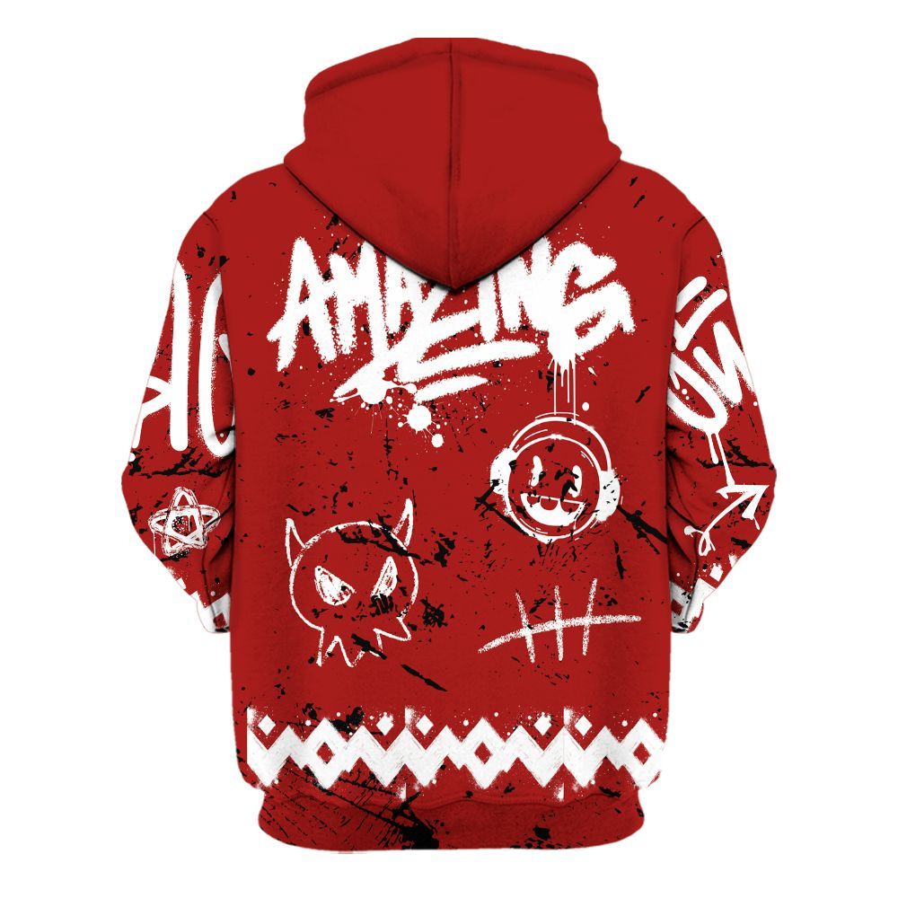 Hoodie To Match Red Taxi 12s - Friday Sneaker Crayon All Over Print