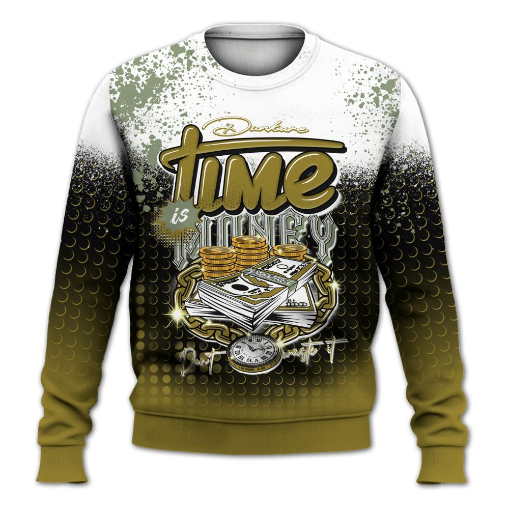 Sweatshirt To Match Air Flightposite Metallic Gold - Halftone Time Is Money All Over Print