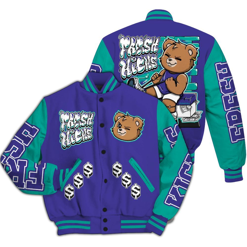 Varsity Jacket To Match Retro Grape 5s - Fresh Kicks Bear Moneys All Over Print