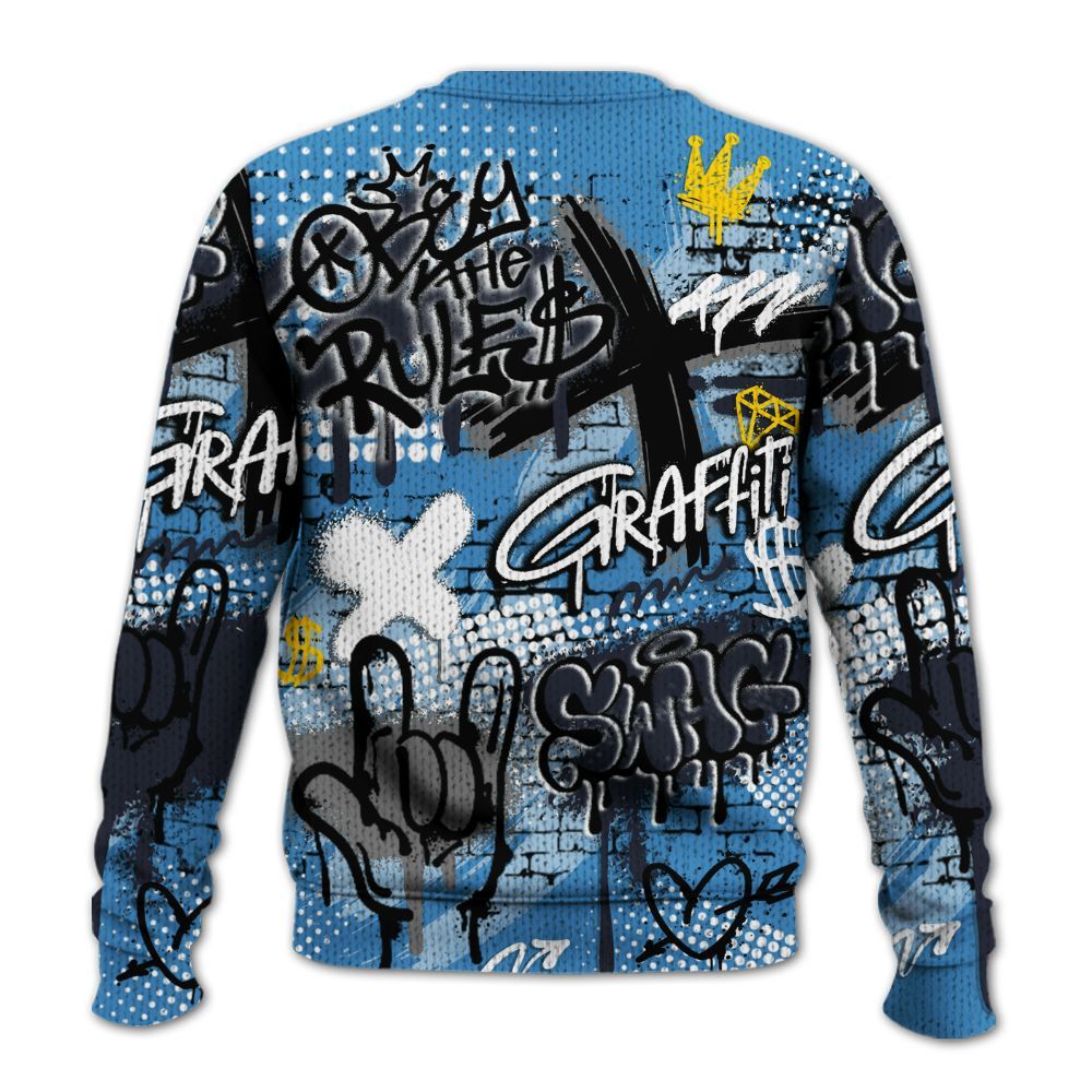 Knitted Sweater To Match Low OG Obsidian 1s - True It Real Graffiti Streetwear