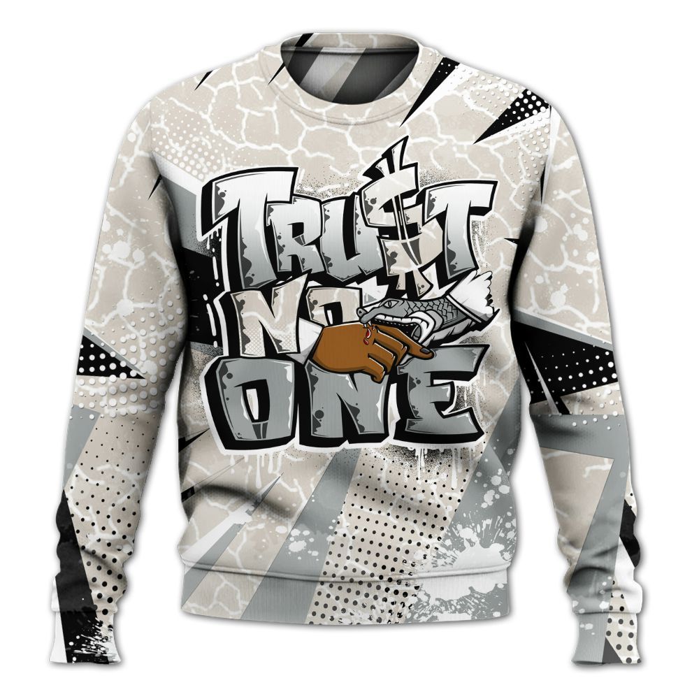 Sweatshirt To Match Retro Pure Money 3s - Poly Trust No One Dripping All Over Print