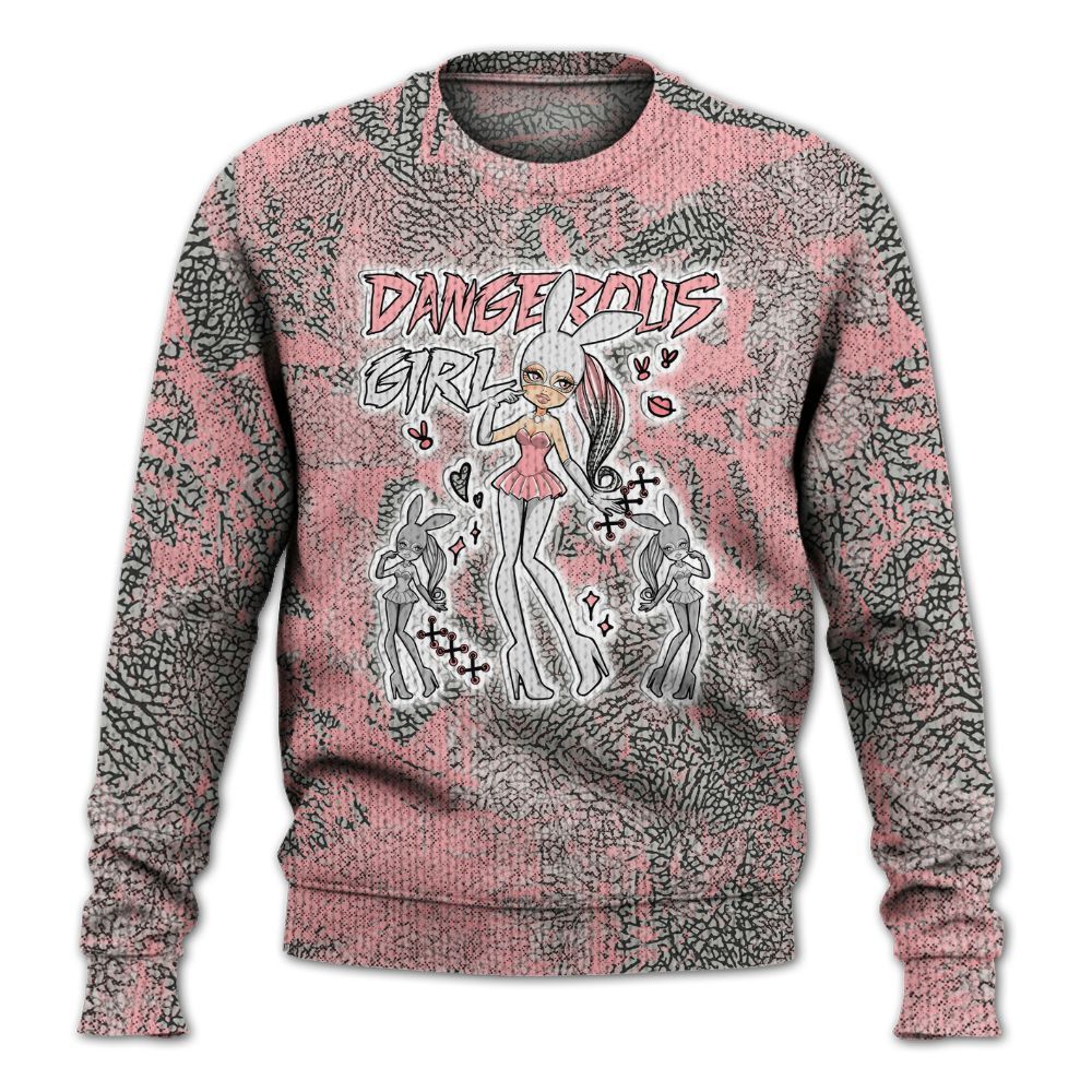 Knitted Sweater To Match Retro Wings 3s - Dangerous.Girl Heart Grunge