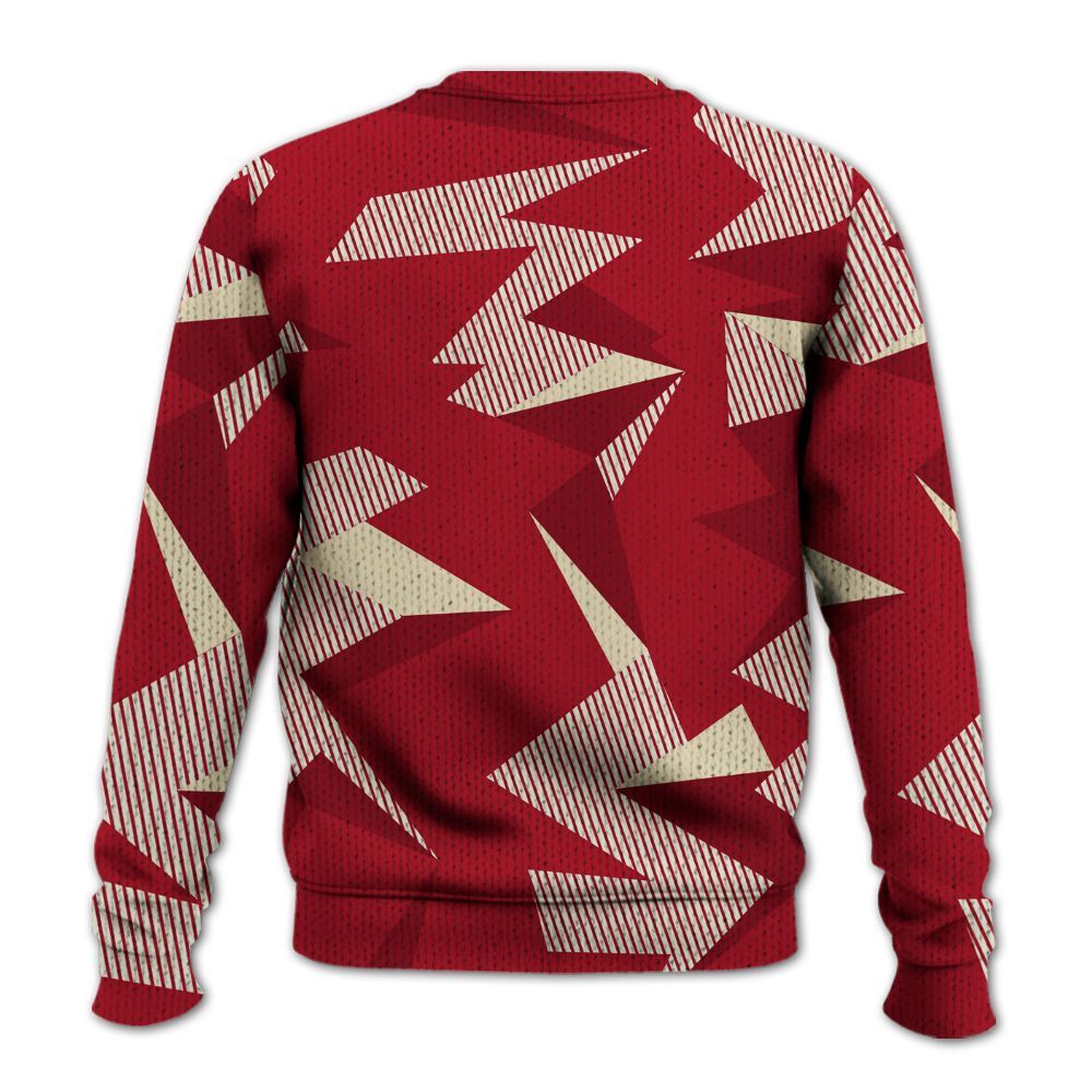 Knitted Sweater To Match 2025 High OG Cinnabar 1s - Geometric Camouflage Pattern