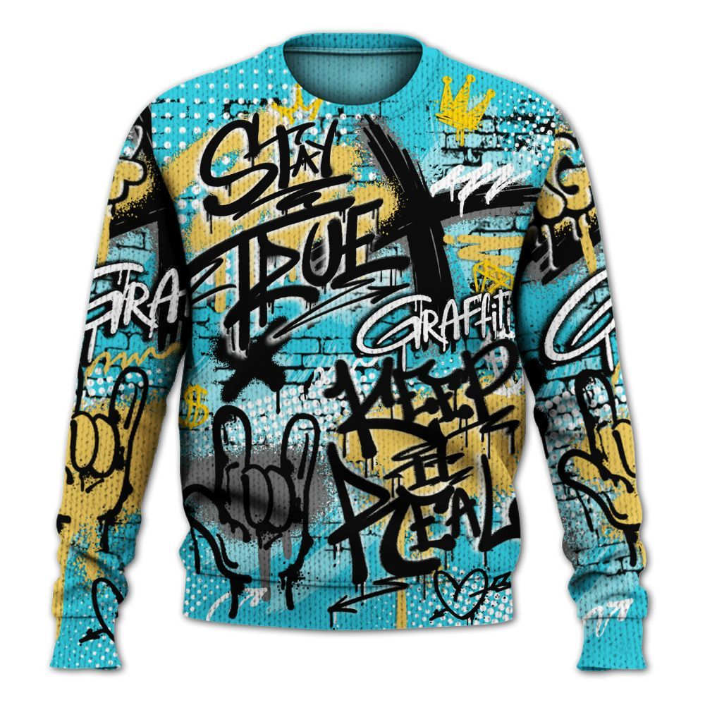 Sweater To Match Retro Gamma Blue 11s - True It Real Graffiti Streetwear Graphic