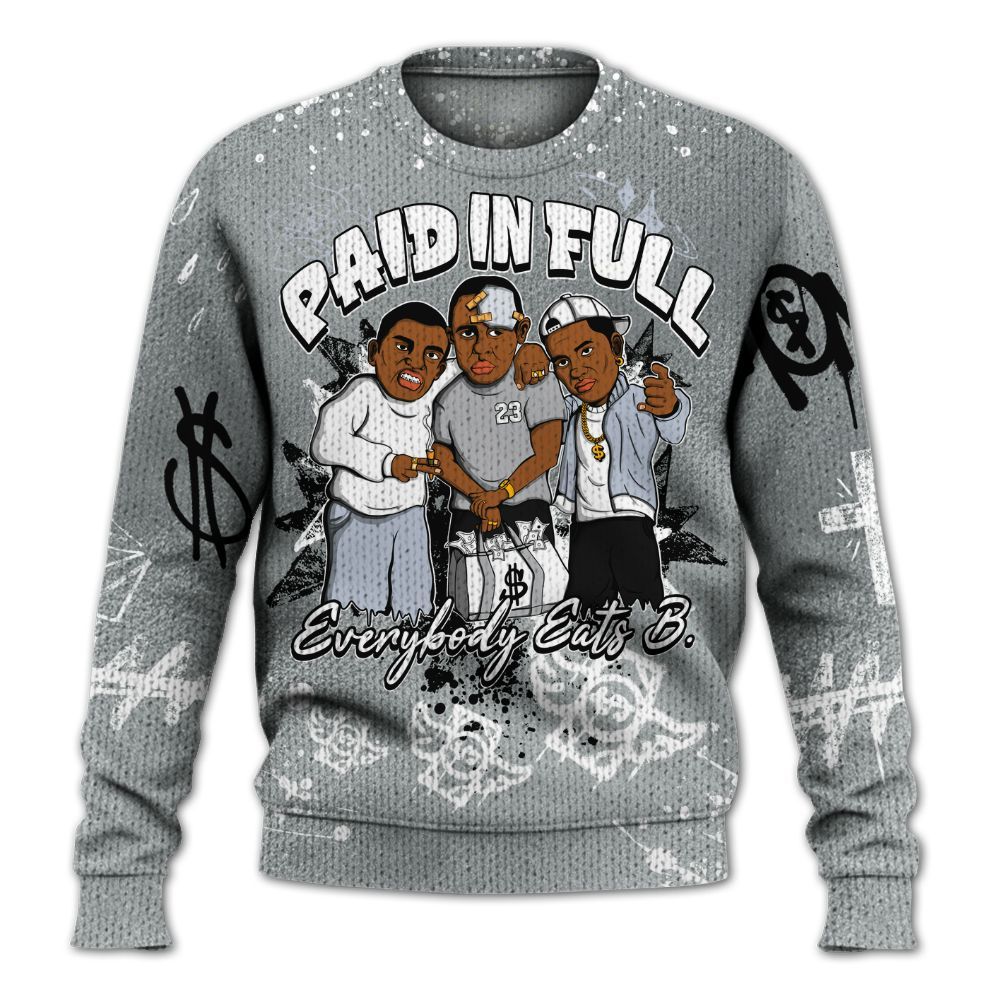 Sweater To Match White Metallic 2026 5s - Everybody Paid In Full Crayon Graphic