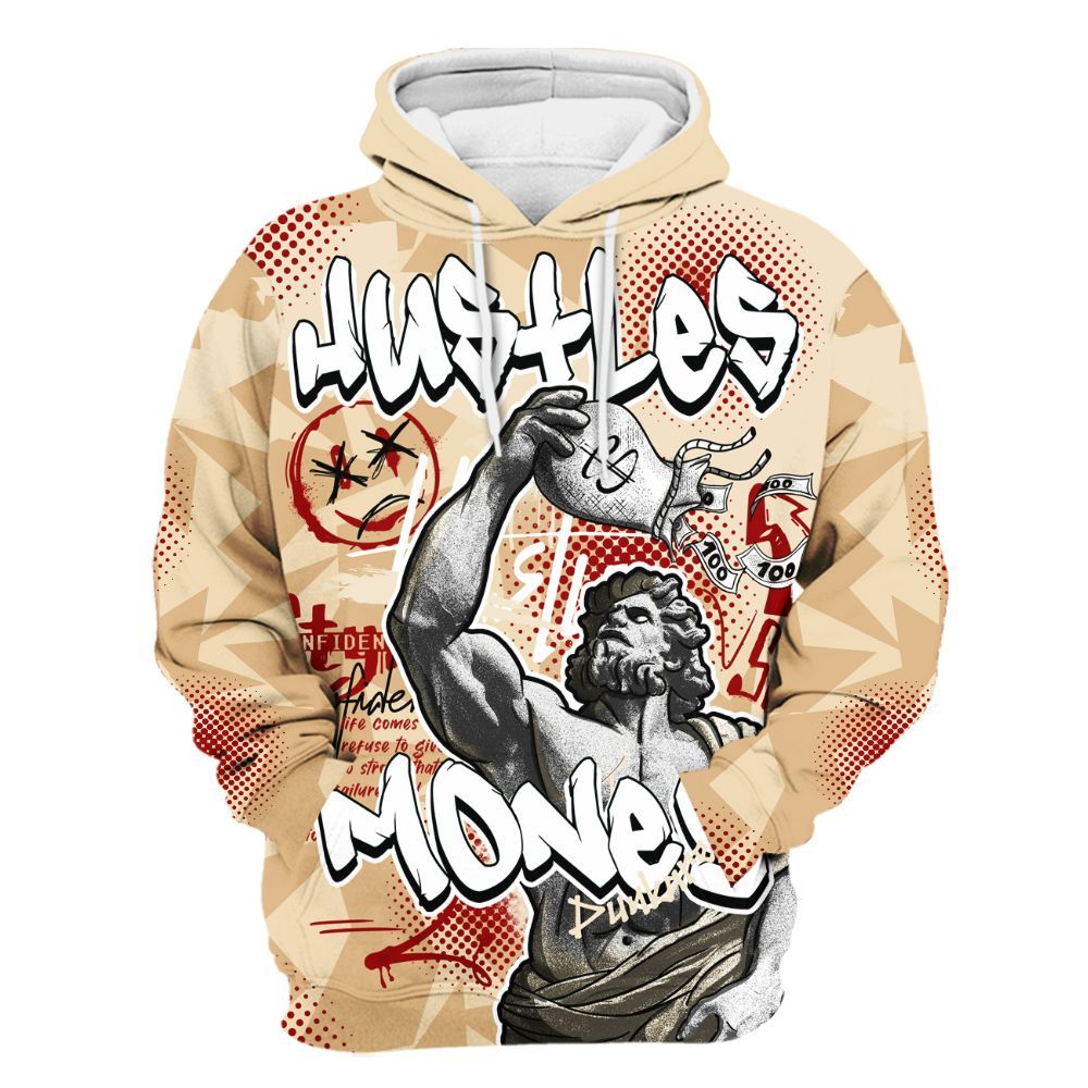 Hoodie To Match Dunk Low Strawberry Waffle - Huslte Money Retro All Over Print