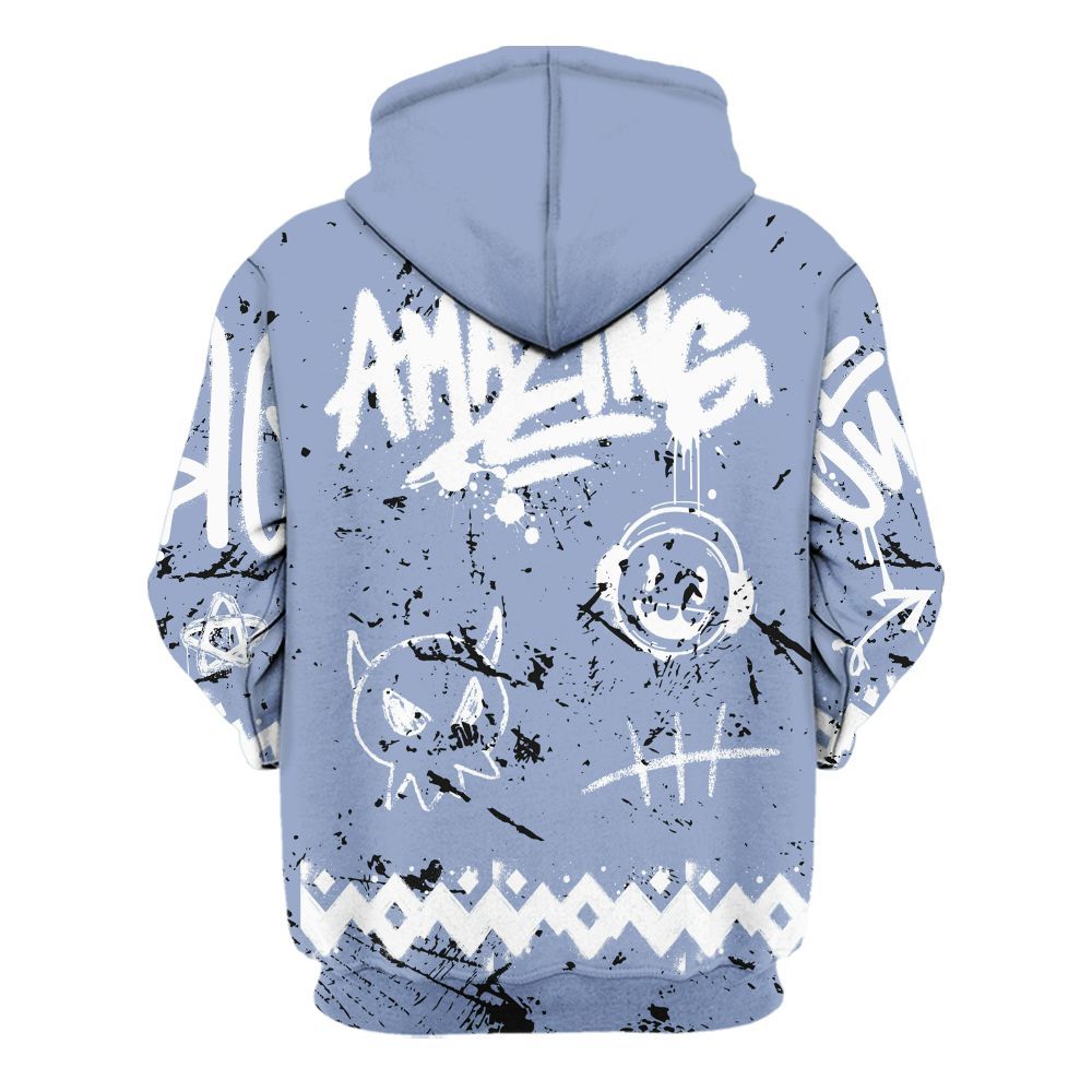 Hoodie To Match Retro Blue Grey 13s - Friday Sneaker Crayon All Over Print