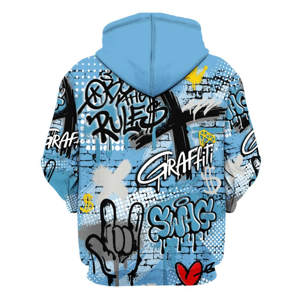 Hoodie To Match SB Dunk Low University Blue - True It Real Graffiti Streetwear All Over Print