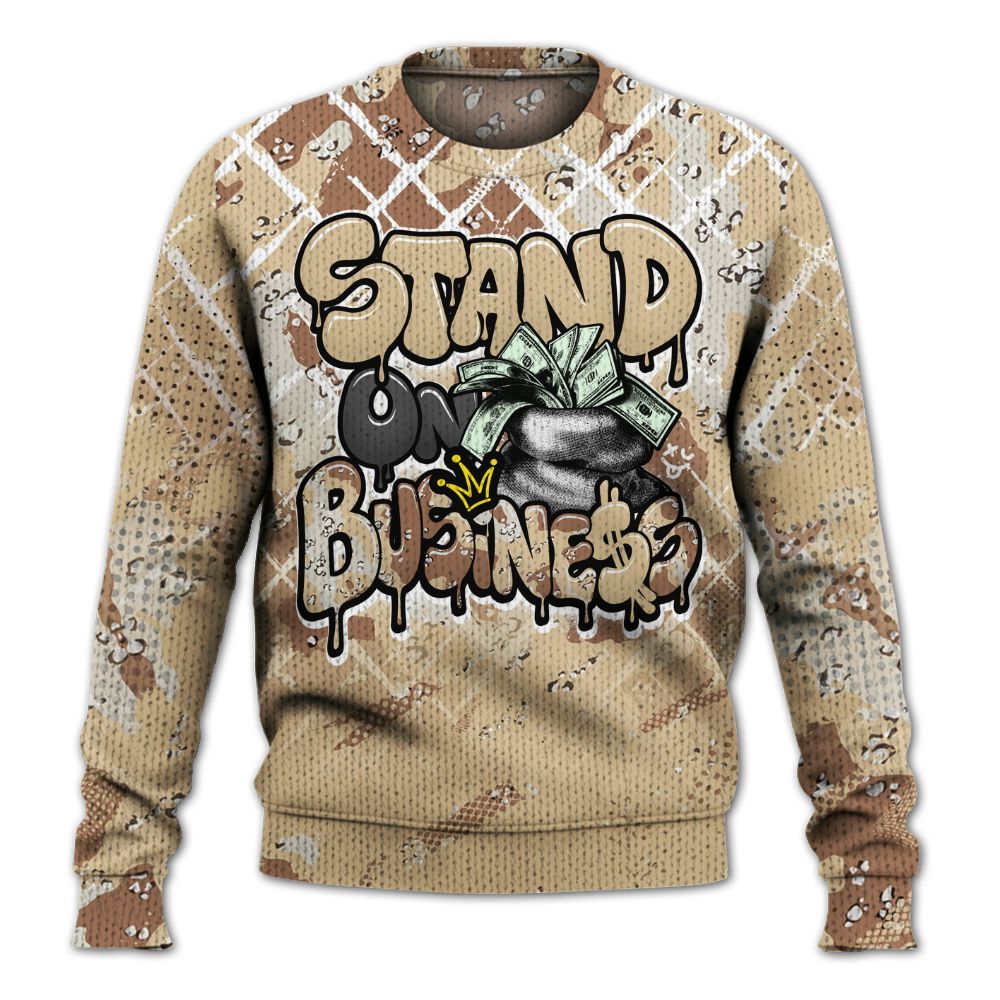 Knitted Sweater To Match Desert Camo 3s - Halftone Stand Business Dripping