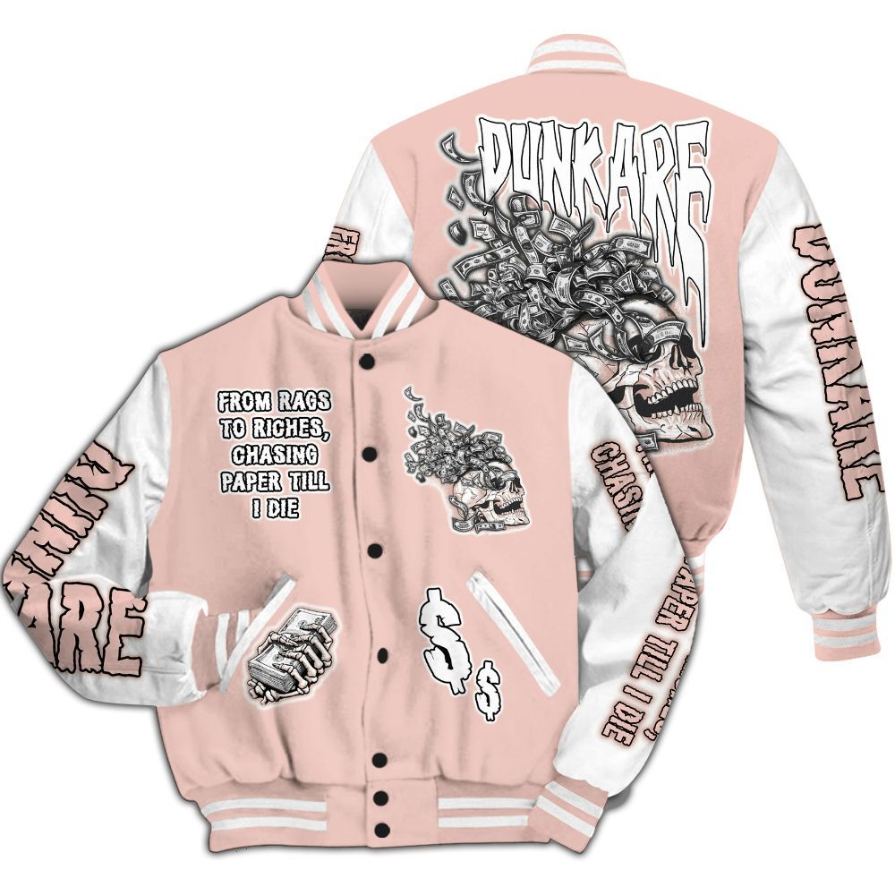 Varsity Jacket To Match Low Legend Pink 11s - From Rags To Riches All Over Print