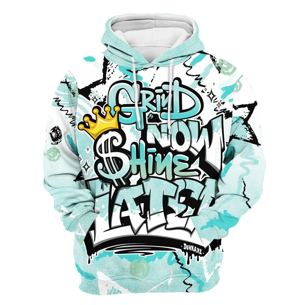 Hoodie To Match Low OG Washed Teal 1s - Grind Shine Later Drip All Over Print