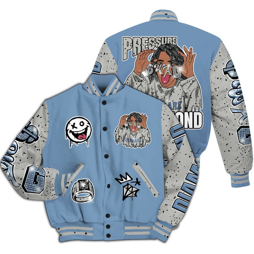 Varsity Jacket To Match University Blue 4s - Pressures Makes Varsity Jacket To Match All Over Print