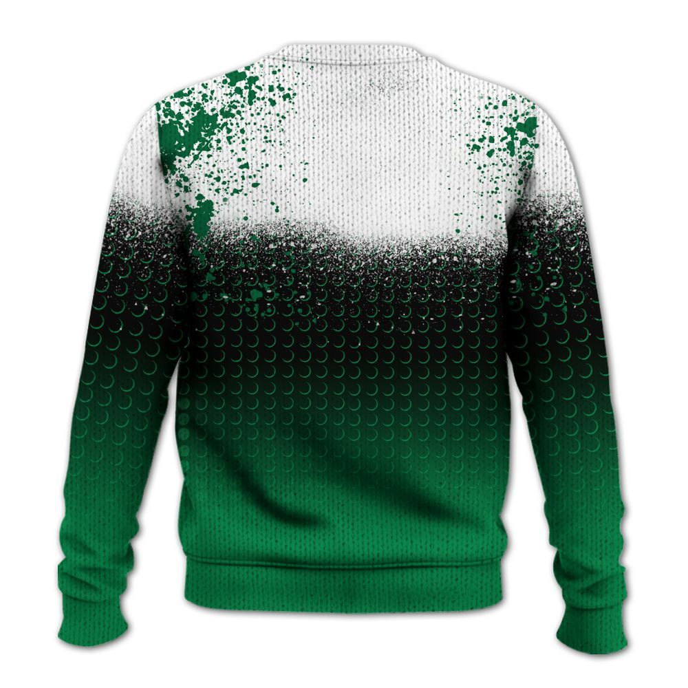 Knitted Sweater To Match Mid Lucky Green 1s - Halftone Time Is Money