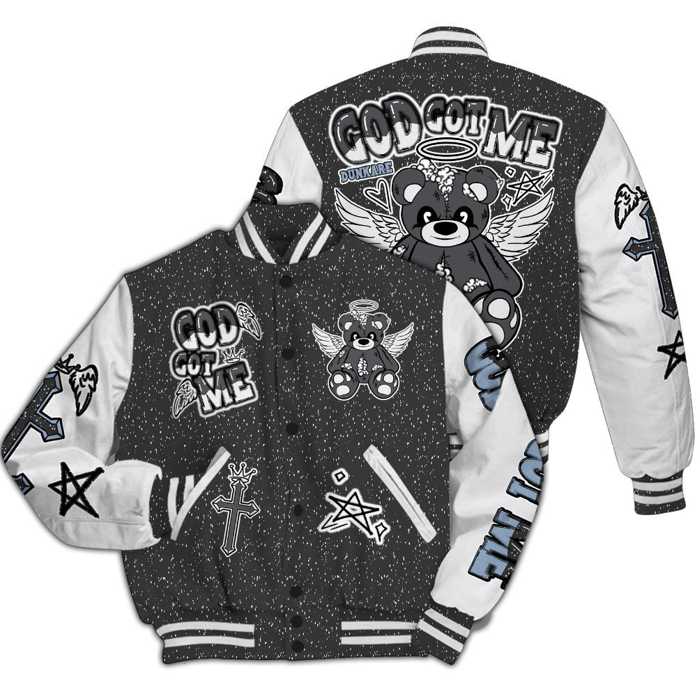 Varsity Jacket To Match Reverse Oreo 6s - Gods Guides Me Bear All Over Print