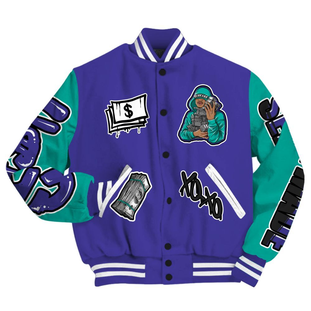 Varsity Jacket To Match Retro Grape 5s - Selfmade All Over Print