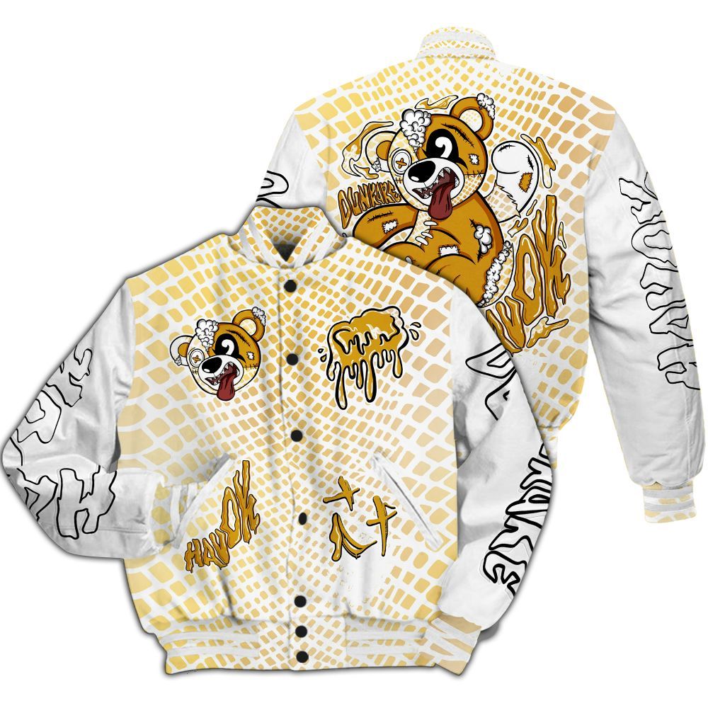 Varsity Jacket To Match Low Yellow Python 11s - Havok Bear All Over Print