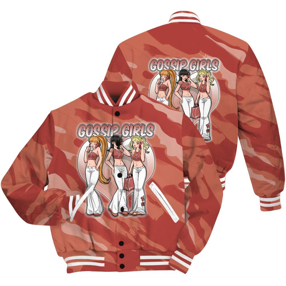 Varsity Jacket To Match Dune Red 13s Shirt - Gossip'Girls All Over Print