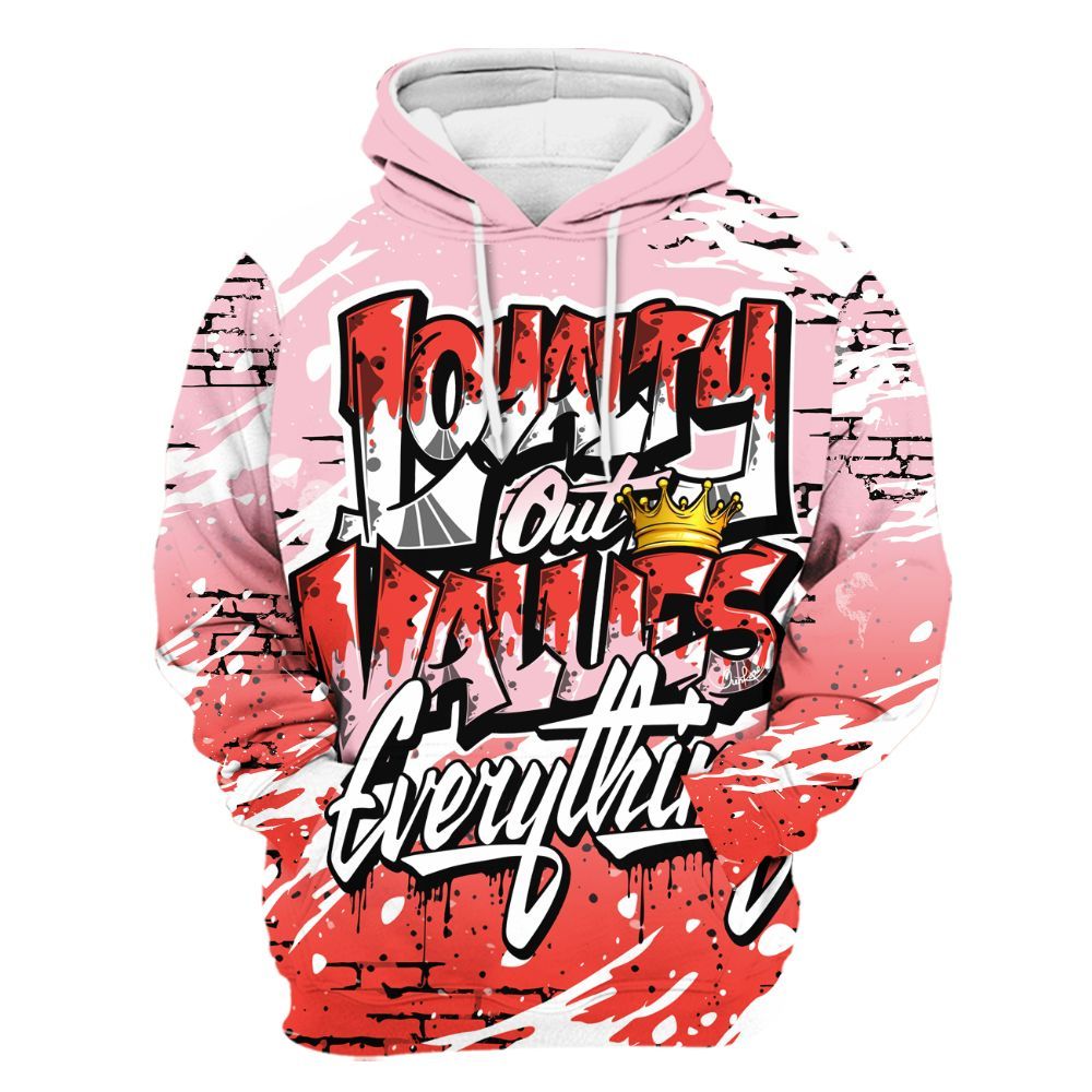 Hoodie To Match Retro Awake Arctic Pink - Values Of Loyalty Drip All Over Print