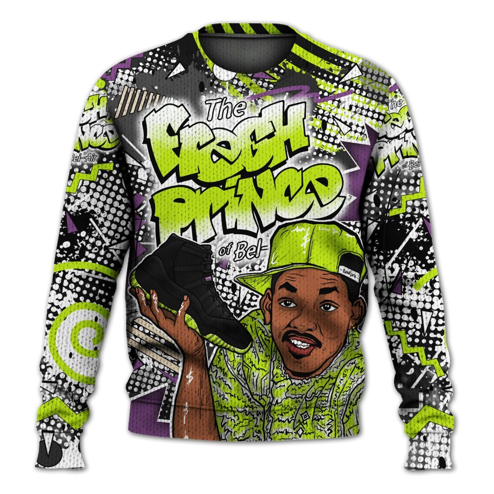 Sweater To Match GS Black Barely Volt 11s - Fresh Sneaker 90s Graphic