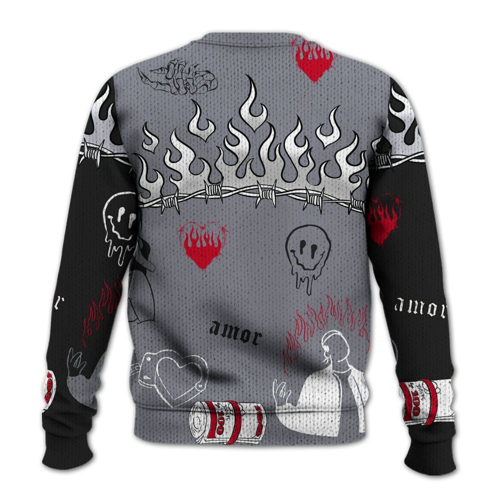 Knitted Sweater To Match Retro Black Flint 13s - Snake Trust No One