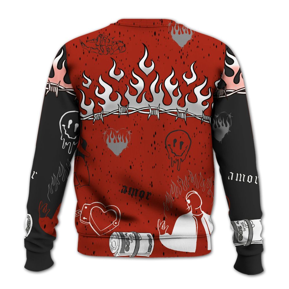 Sweatshirt To Match Red Cement 4s - Snake Trust No One All Over Print