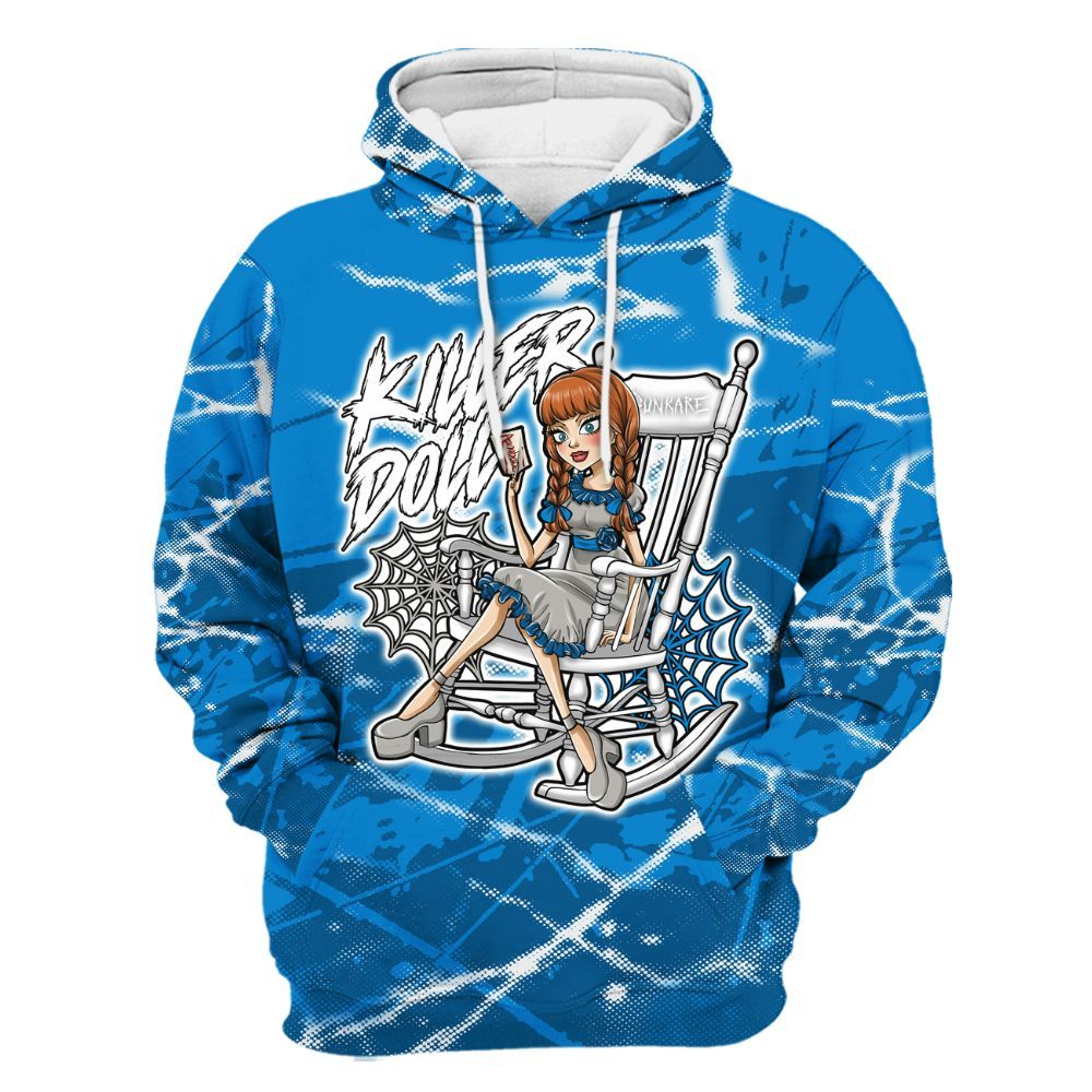 Hoodie To Match Military Blue 4s - Killer Doll-A Halloween Profound All Over Print