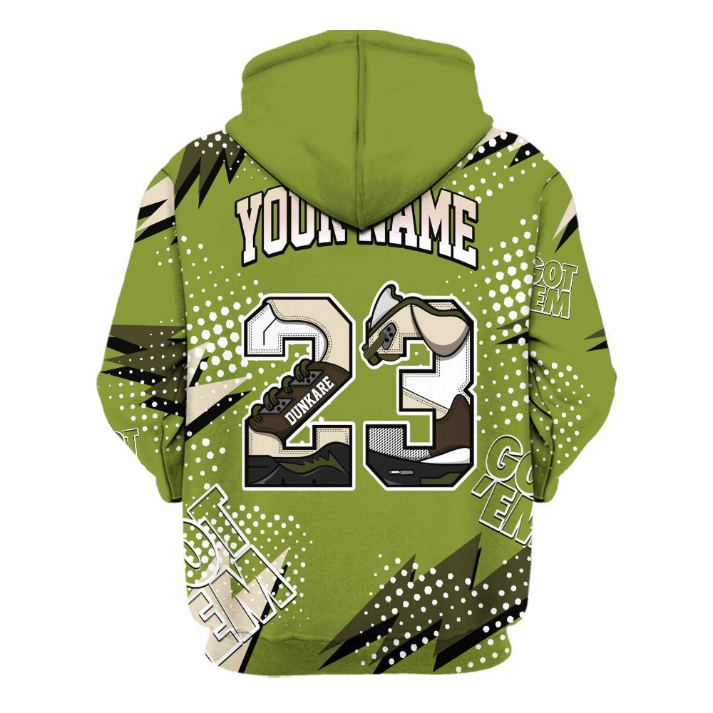 Hoodie To Match SB Dunk Low Asparagus - Custom Name Number 23 5s All Over Print