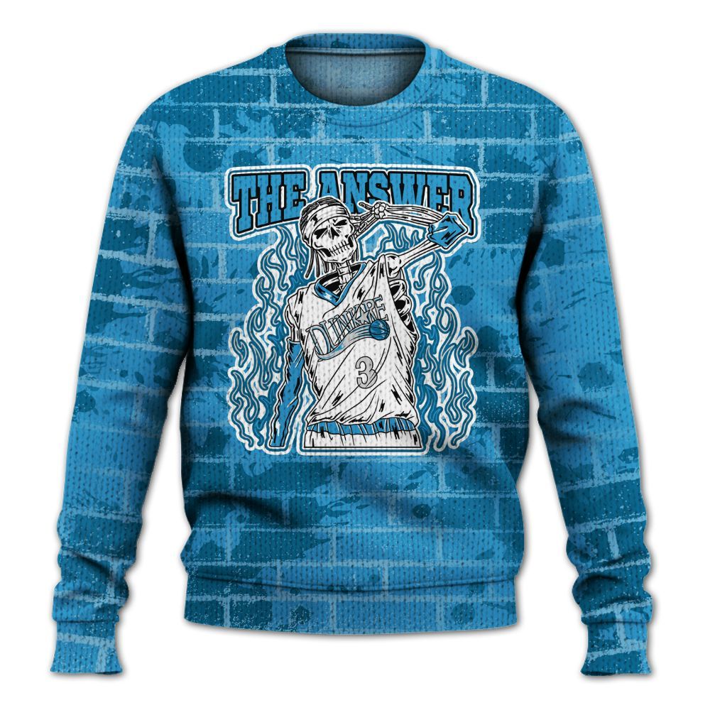 Knitted Sweater To Match Powder Blue 9s - Allen Answer Skeleton Brick