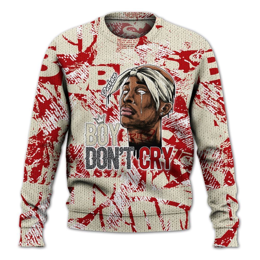 Knitted Sweater To Match Cement Grey 3s - Boiz Ain't Cry Unique Abstract