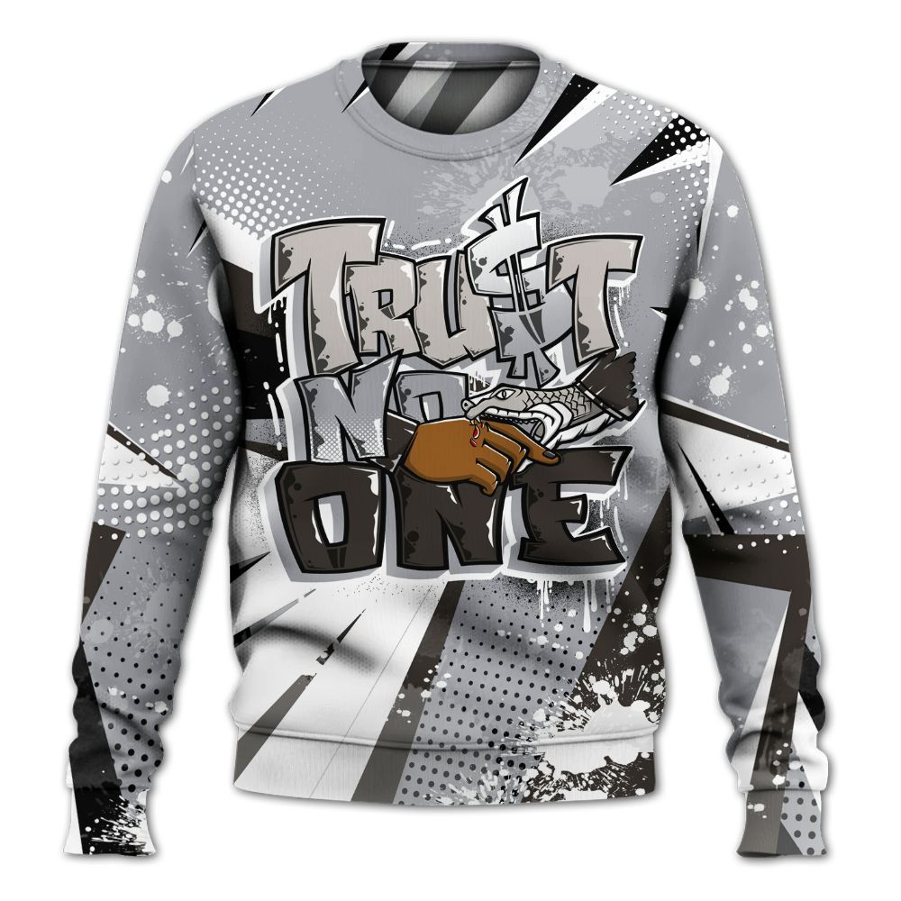 Sweatshirt To Match Baroque Brown 12s - Poly Trust No One Dripping All Over Print