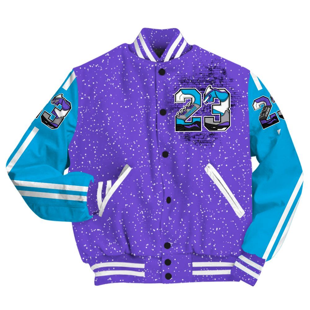 Varsity Jacket To Match Retro Aqua 8s - Custom Name Number 23 5s All Over Print