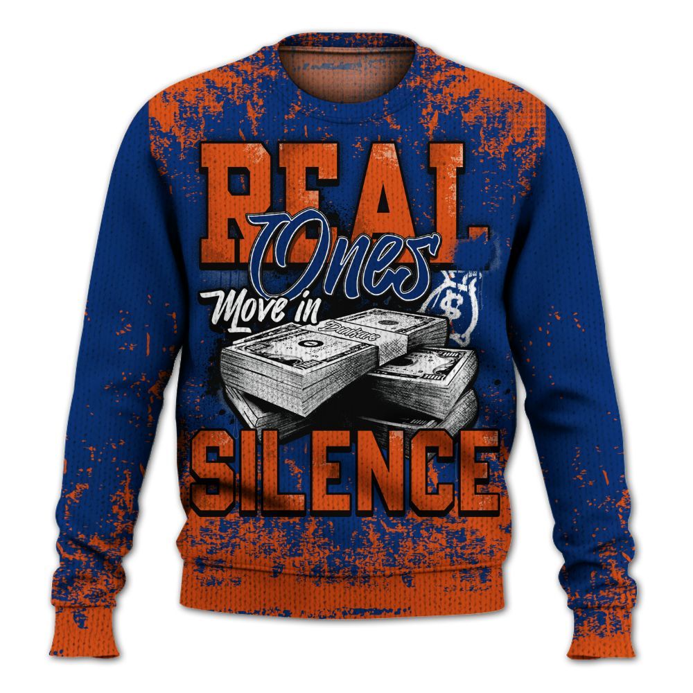 Knitted Sweater To Match Mid Knicks 1s - Move In Silence Money Street Retro