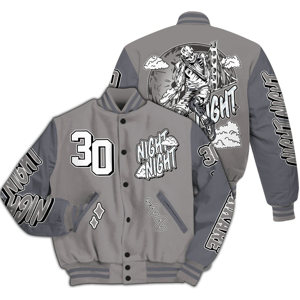 Varsity Jacket To Match Cool Grey 11s - Seeya Skeleton All Over Print
