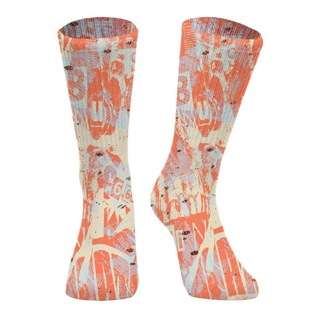 Sock To Match DJ Khaled Crimson Bliss 5s - Grunge Pattern Graphic