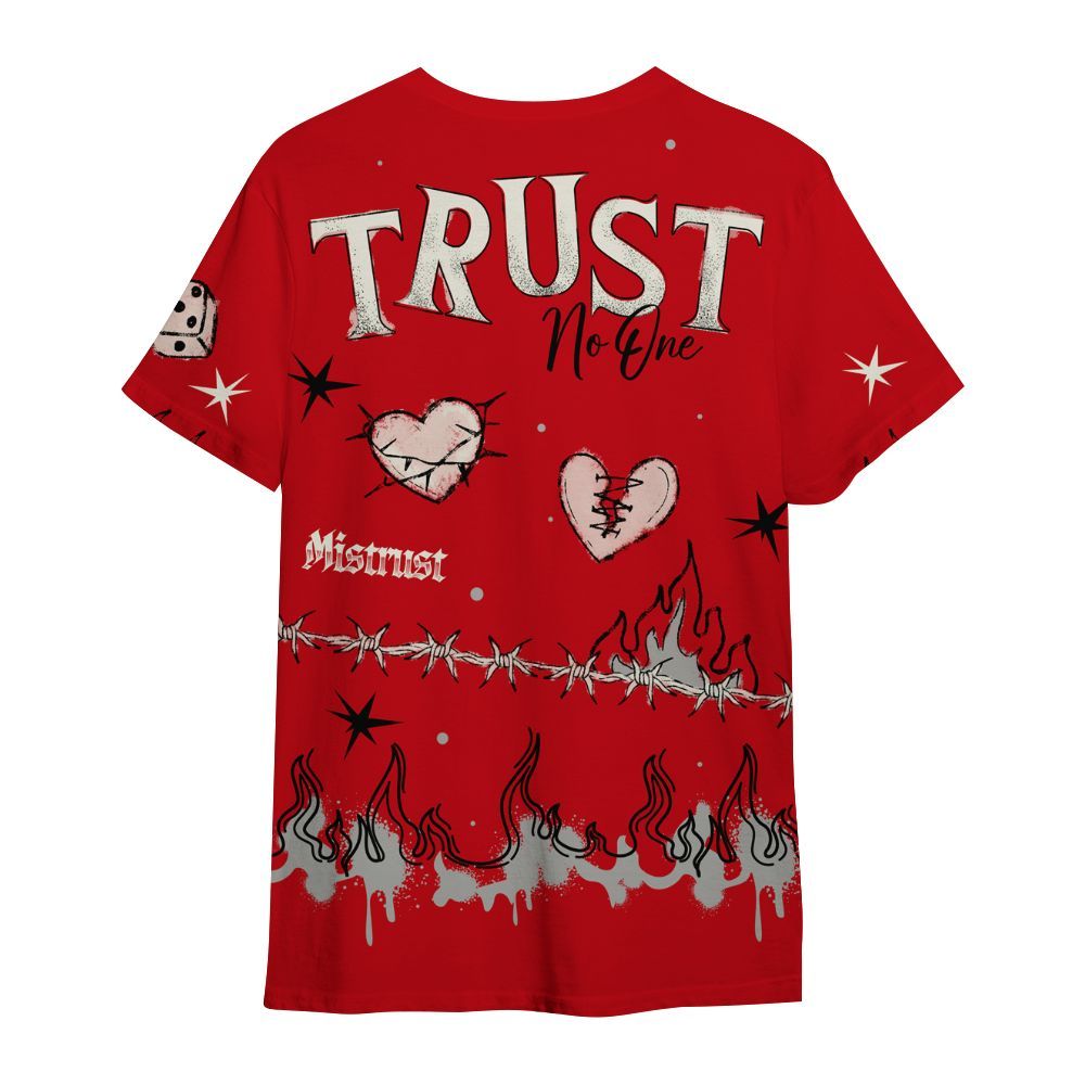 Shirt To Match Air Griffey Max Gray Reds 1s - Trust No One Snake-Bite Doodle Crayon All Over Print