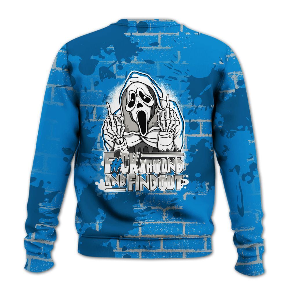 Sweatshirt To Match Military Blue 4s - F#CK And Find Out Graphic Halloween All Over Print