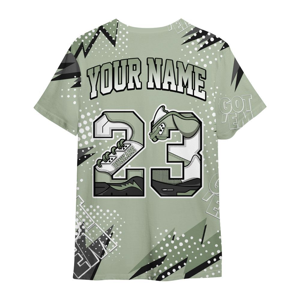 Shirt To Match Seafoam Sail 4s - Custom Name Number 23 5s All Over Print