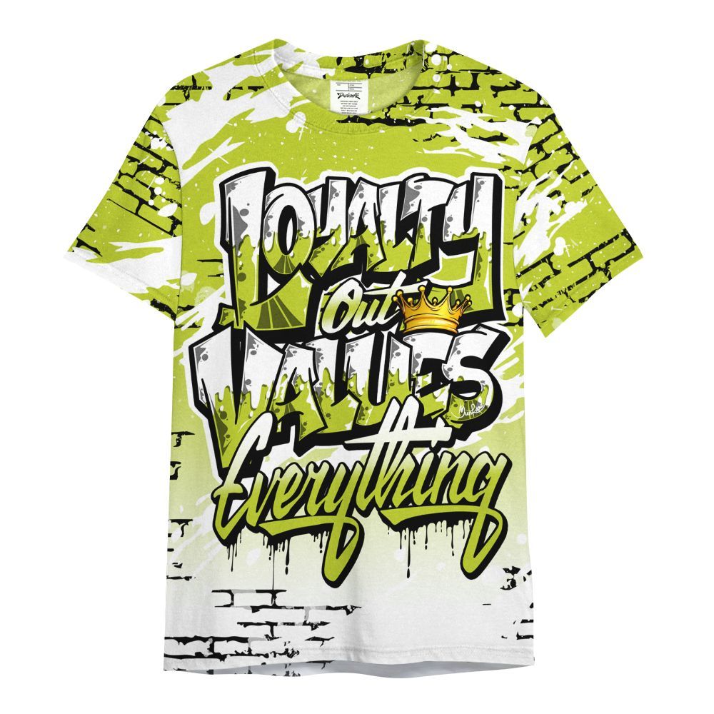 Shirt To Match Bright Cactus 13s - Values Of Loyalty Drip All Over Print