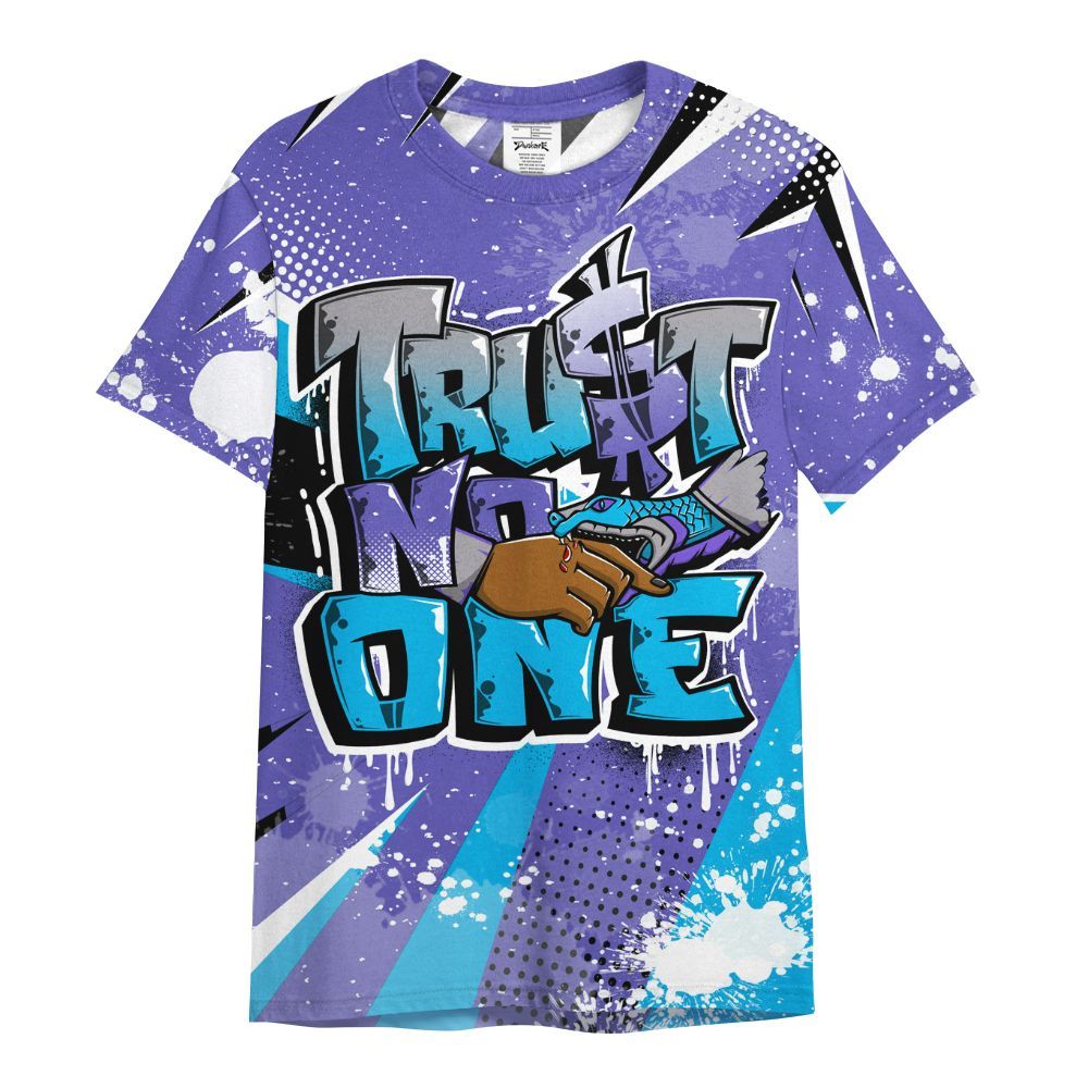 Shirt To Match Retro Aqua 8s - Trust No One Dripping All Over Print