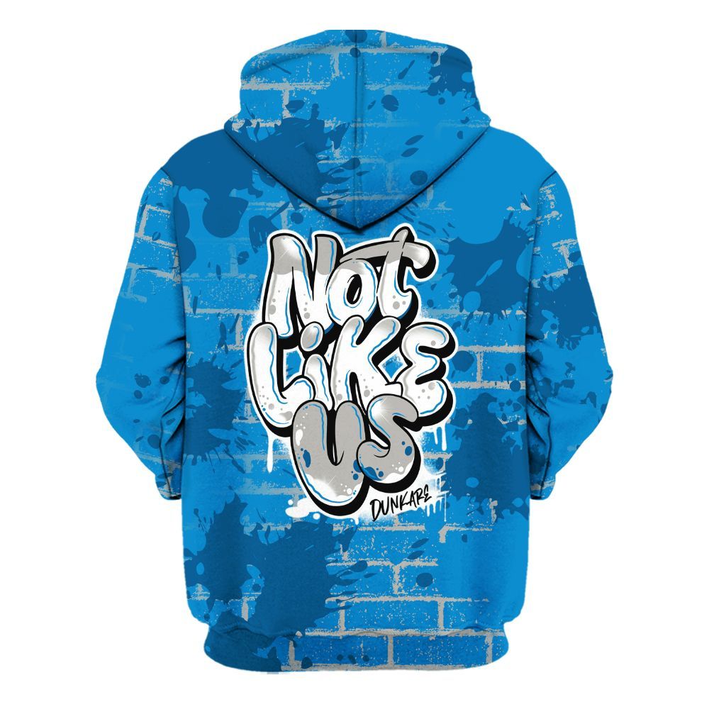 Hoodie To Match Military Blue 4s - None Like Us Graphic Brick Art All Over Print